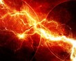 Abstract fiery fractal lightning