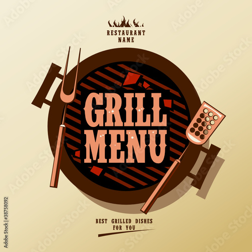 Vector: Grill Menu Card Design template Grill Menu Card Design template