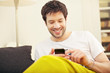 Smiling Man Texting