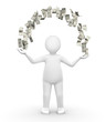 Human with a arch of money Human with a arch of money