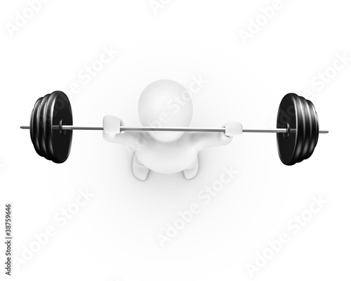 Illustration: Man lifting weight top view Man lifting weight top view