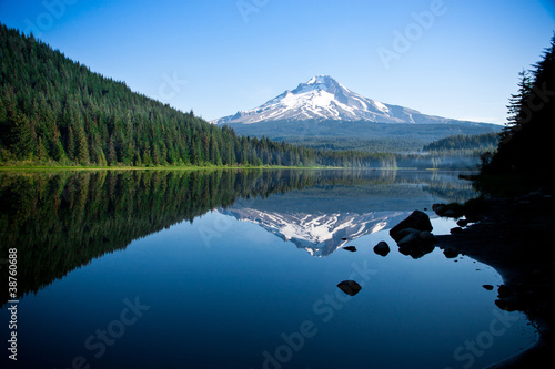 Photo: Beautiful Mountain Reflection in Lake Beautiful Mountain Reflection in Lake