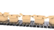 Cardboard boxes moving on conveyor belt, loopable