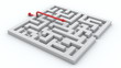 Red arrow going over the labyrinth
