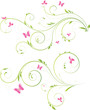 Floral designs with pink flowers and butterflies Floral designs with pink flowers and butterflies
