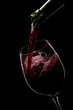 red wine poured into glass