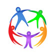 Teamwork around logo