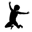 Vector: Silhouette of a healthy young child jumping high into the air Silhouette of a healthy young child jumping high into the air