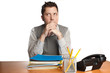 Pondering office worker