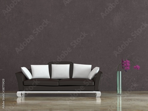 Photo: Wohndesign - braunes Ledersofa Wohndesign - braunes Ledersofa