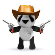 3d Panda Bear Sheriff fires both his guns