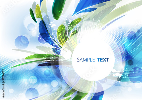 Vector: Abstract background with blue and green spray Abstract background with blue and green spray