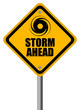 Storm ahead warning sign