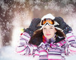 Girl in winter park Girl in winter park
