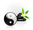 Feng Shui background with Yin Yang symbol Feng Shui background with Yin Yang symbol