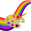 Farbpalette mit Pinsel
