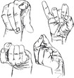 Vector: sketch of gestures by hands. vector illustration sketch of gestures by hands. vector illustration