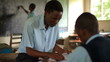 Students taking a test in a Kenyan school.