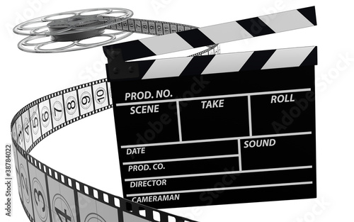 Illustration: Filmklappe - Filmrolle Filmklappe - Filmrolle