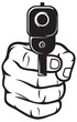hand with gun