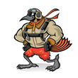 Vector: Cartoon oriole bird aviator Cartoon oriole bird aviator