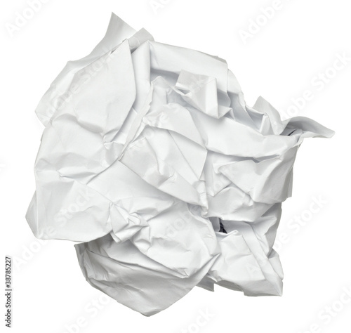 Photo: paper ball crumpled garbage frustration paper ball crumpled garbage frustration