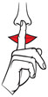 woman with silence sign