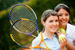 Friendly tennis players