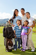 Family at a golf field
