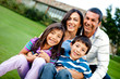 Happy family outdoors