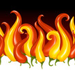 Vector Red Hot chilli pepper in the shape of fire Vector Red Hot chilli pepper in the shape of fire
