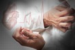 Heart Attack and heart beats cardiogram background