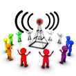 Illustration: Radio broadcast informing the public Radio broadcast informing the public
