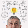 Business man thinking to business process strategy