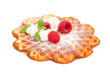 Waffel mit Himbeeren und Sahne