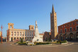 Forli Saffi square with Aurelio Saffi statue Forli Saffi square with Aurelio Saffi statue