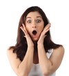 Surprised young brunette woman Surprised young brunette woman
