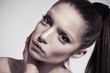 Fashion photo of young brunette woman with ideal skin Fashion photo of young brunette woman with ideal skin