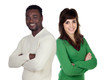 Photo: Brunette woman and attractive african men Brunette woman and attractive african men