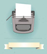 typewriter in retro style - vector card
