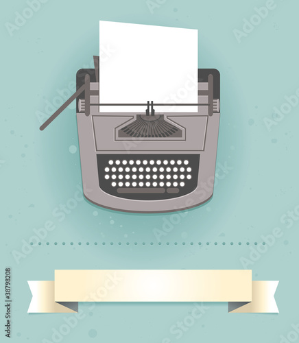 Vector: typewriter in retro style - vector card typewriter in retro style - vector card