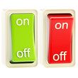 On and off switch tumblers isolated