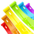 Colorful glossy paint rollers with color strokes