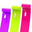 Colorful glossy paint rollers with color strokes