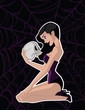 Sexy Goth Girl with Skull