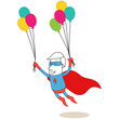 Superheld, fliegend, Luftballons 2
