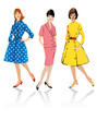 Set of elegant women - retro style fashion models