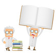 funny cartoon scientist giving presentation