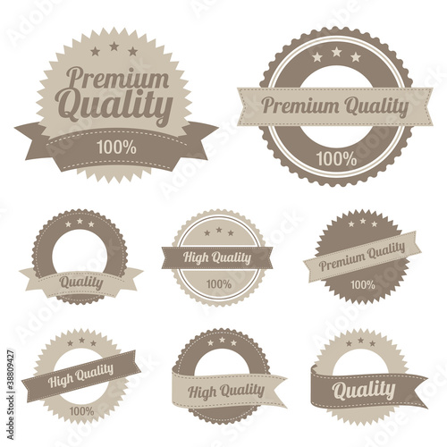 Vector: Premium Quality Labels Premium Quality Labels