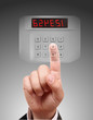 Man entering safe or door code